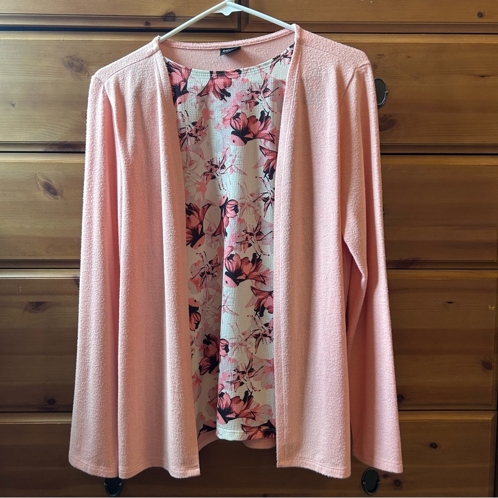 Esmara Peach Layered Cardigan & Insert Size Medium